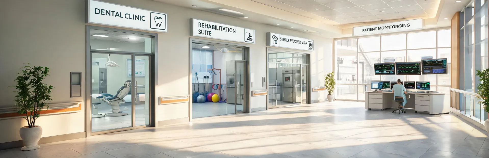 Modern care setting corridor